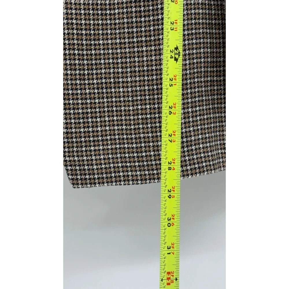 New Brunello Cucinelli Blazer Women Tan Gold 44 8 Houndstooth Old Money  Linen‎